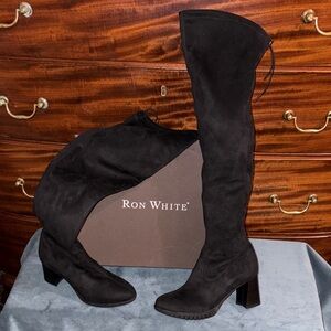 Ron White- Fabia stretch faux suede over the knee boots luxury designer- New